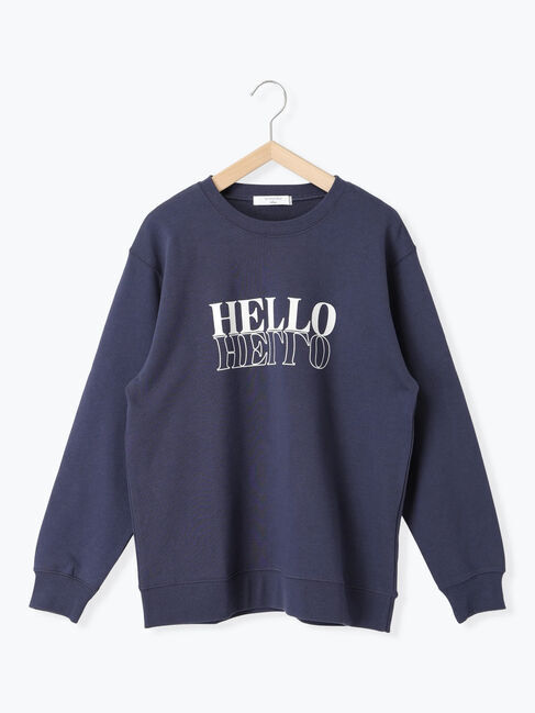 Samansa Mos2 blue「裏毛ロゴスウェット」|Tシャツ・カットソー|