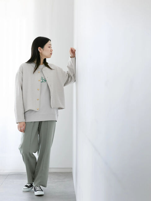 Samansa Mos2 blue「裏毛ロゴスウェット」|Tシャツ・カットソー|