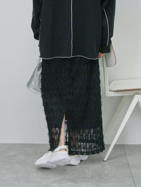 Samansa Mos2 blue「フリンジレーススカート」|スカート|