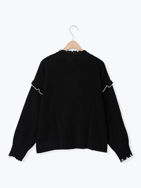 Samansa Mos2「配色メロー畦編みニットカーディガン」|カーディガン|