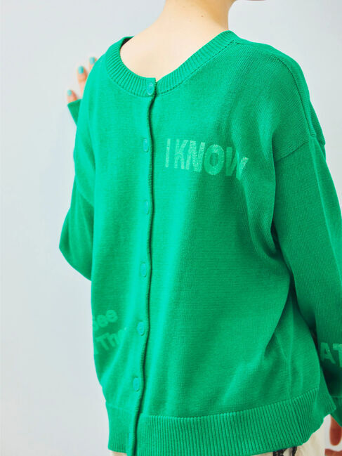 Samansa Mos2「ランダムロゴプリント前後2WAYニット」|カーディガン|