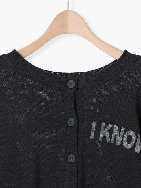 Samansa Mos2「ランダムロゴプリント前後2WAYニット」|カーディガン|