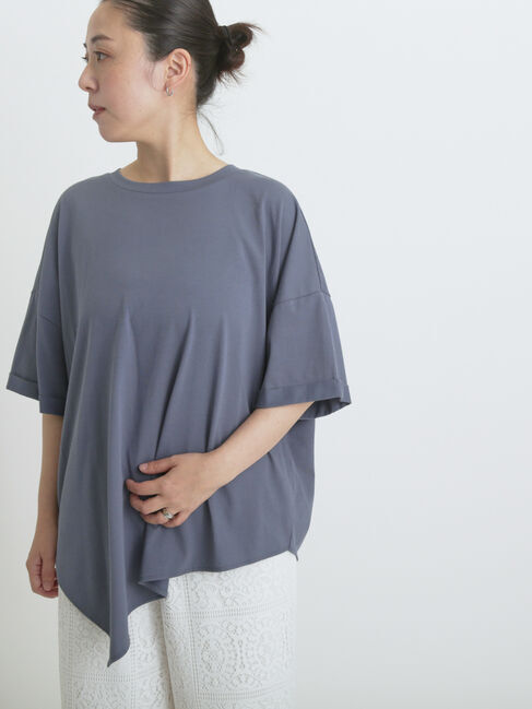 sm2rhythm「アシンメトリープルオーバー」|Tシャツ・カットソー|ブルー