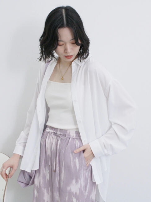 Samansa Mos2 blue「【接触冷感】マルチスタイルシャツ」|シャツ・ブラウス|