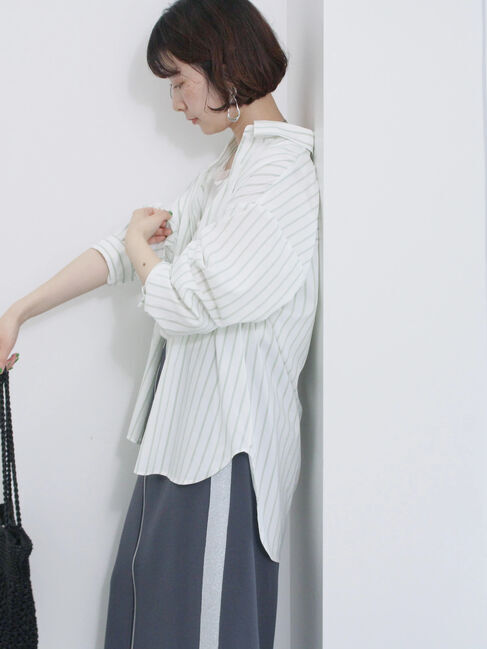 Samansa Mos2 blue「【接触冷感】マルチスタイルシャツ」|シャツ・ブラウス|