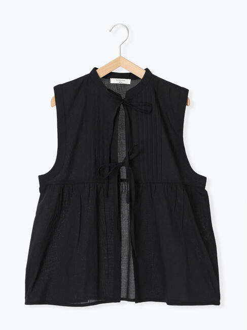 Samansa Mos2 blue「【Made in India】リボンベスト」|シャツ・ブラウス|