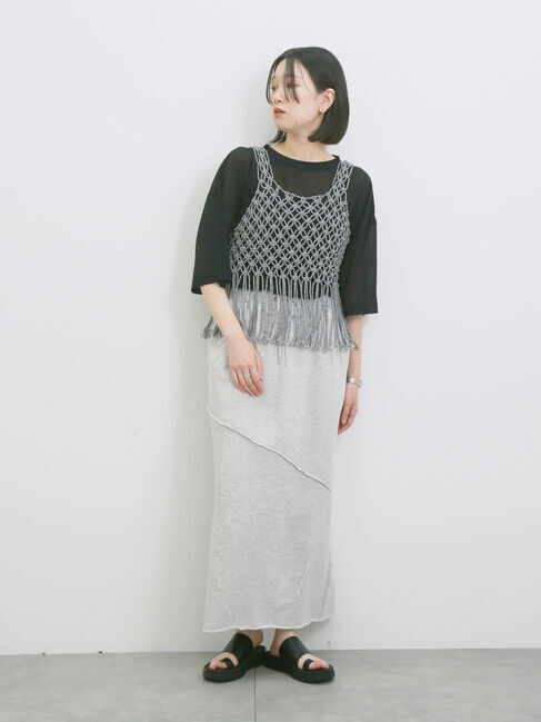 Samansa Mos2 blue「◎シアープルオーバー」|Tシャツ・カットソー|