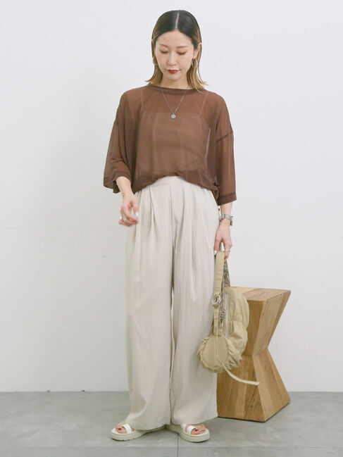 Samansa Mos2 blue「◎シアープルオーバー」|Tシャツ・カットソー|