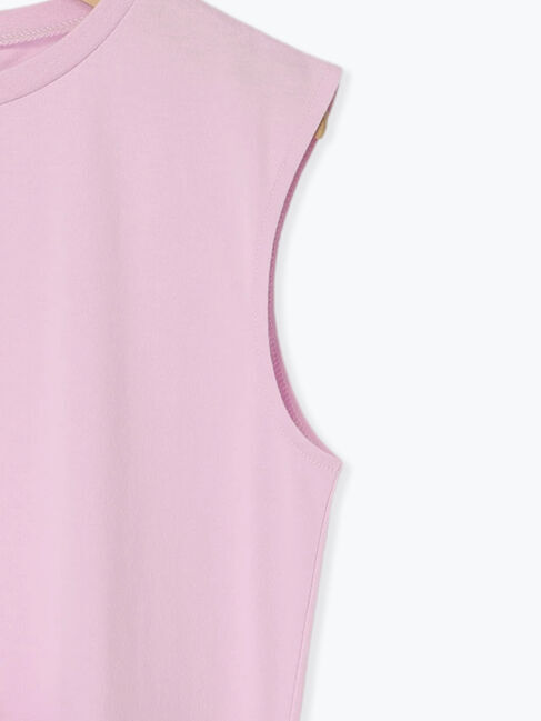 Samansa Mos2 blue「◎【接触冷感】ドッキングノースリーブプルオーバー」|Tシャツ・カットソー|