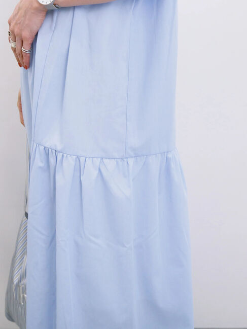 Samansa Mos2 blue「◎サイドギャザーシャツワンピース」|ワンピース|