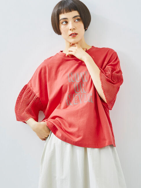 SM2「[接触冷感]袖メッシュプリントTシャツ」|Tシャツ・カットソー|