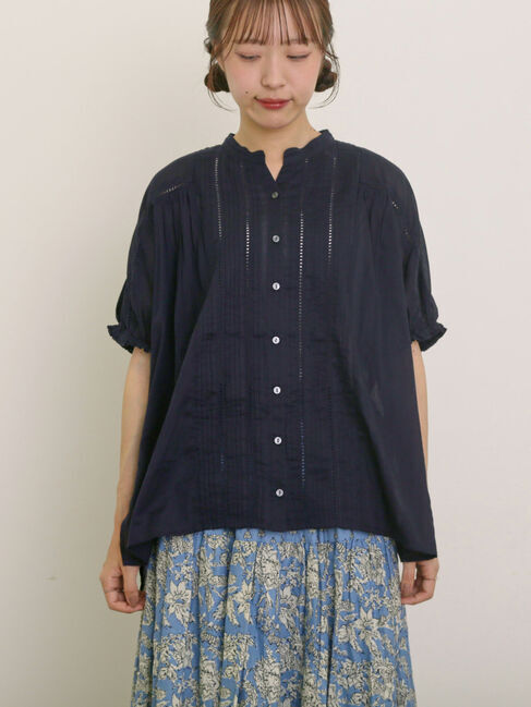 Samansa Mos2「インドピンタック+はしごレースブラウス」|シャツ・ブラウス|