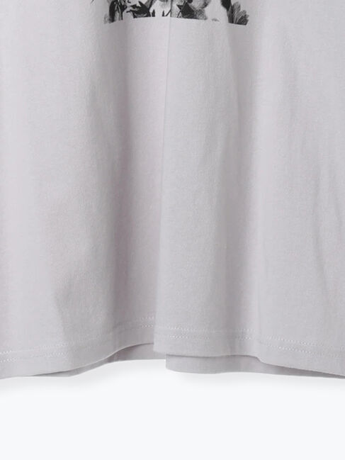 Samansa Mos2 blue「箔フォトプリントロンT」|Tシャツ・カットソー|