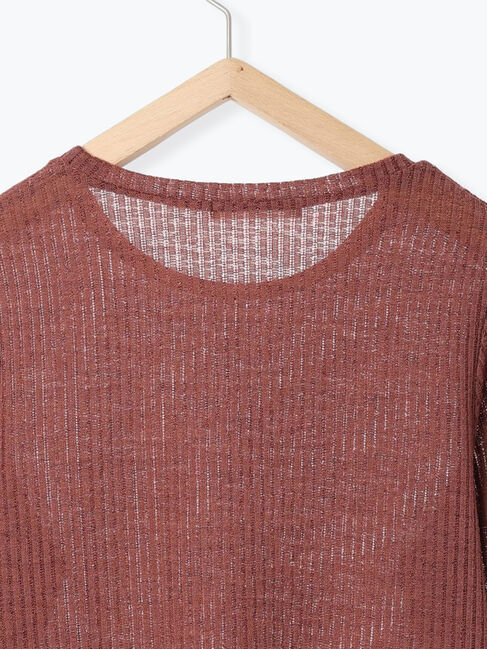 Samansa Mos2 blue「シアーリブロンT」|Tシャツ・カットソー|