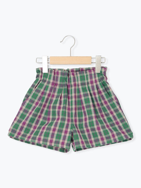 Samansa Mos2 Lagom「チェックショートパンツ」|その他|グリーン