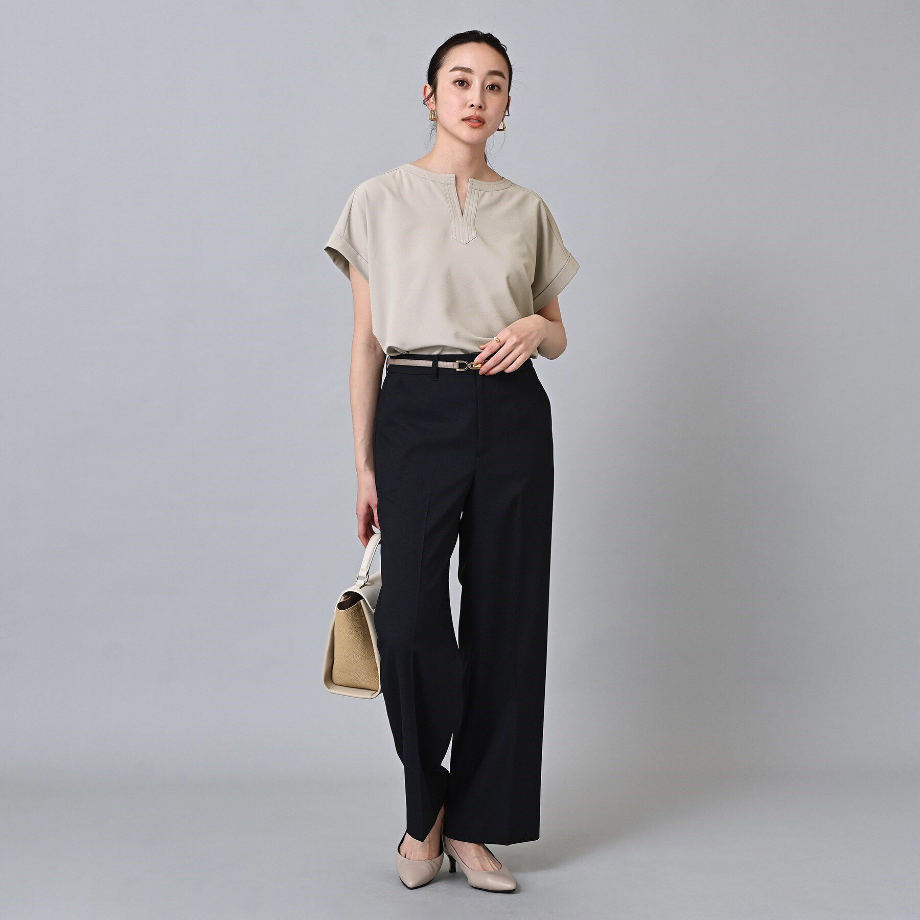 UNTITLED「【清涼感／夏も快適人気セットアップ】リラックスシルエット スキッパーブラウス」|シャツ・ブラウス|