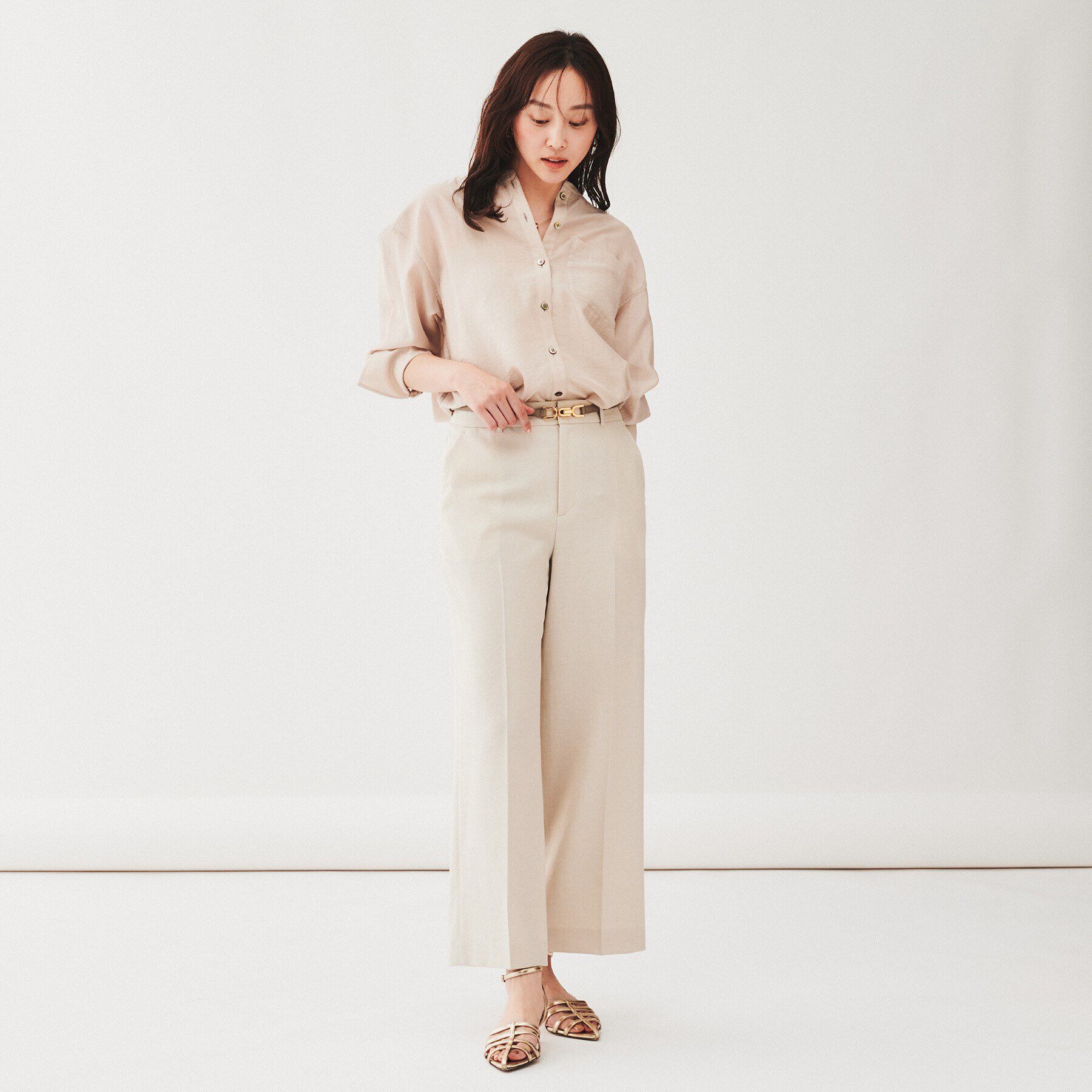 UNTITLED「【薄地／ストレッチ】ベーシックシルエット　ドライタッチワイドパンツ」|その他|