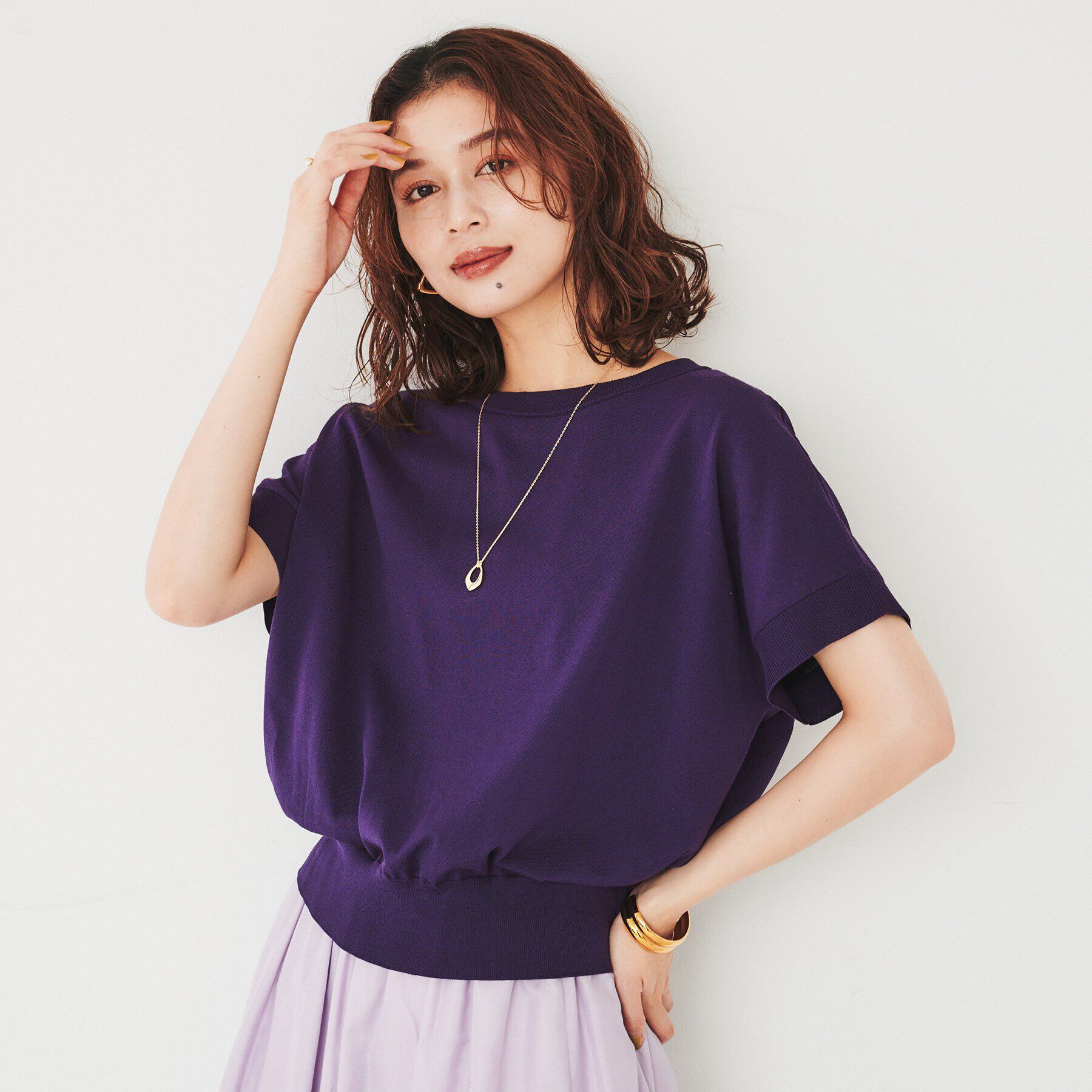 UNTITLED「【2WAY/薄手/清涼感】コットンエステル サマーニット」|ニット・セーター|