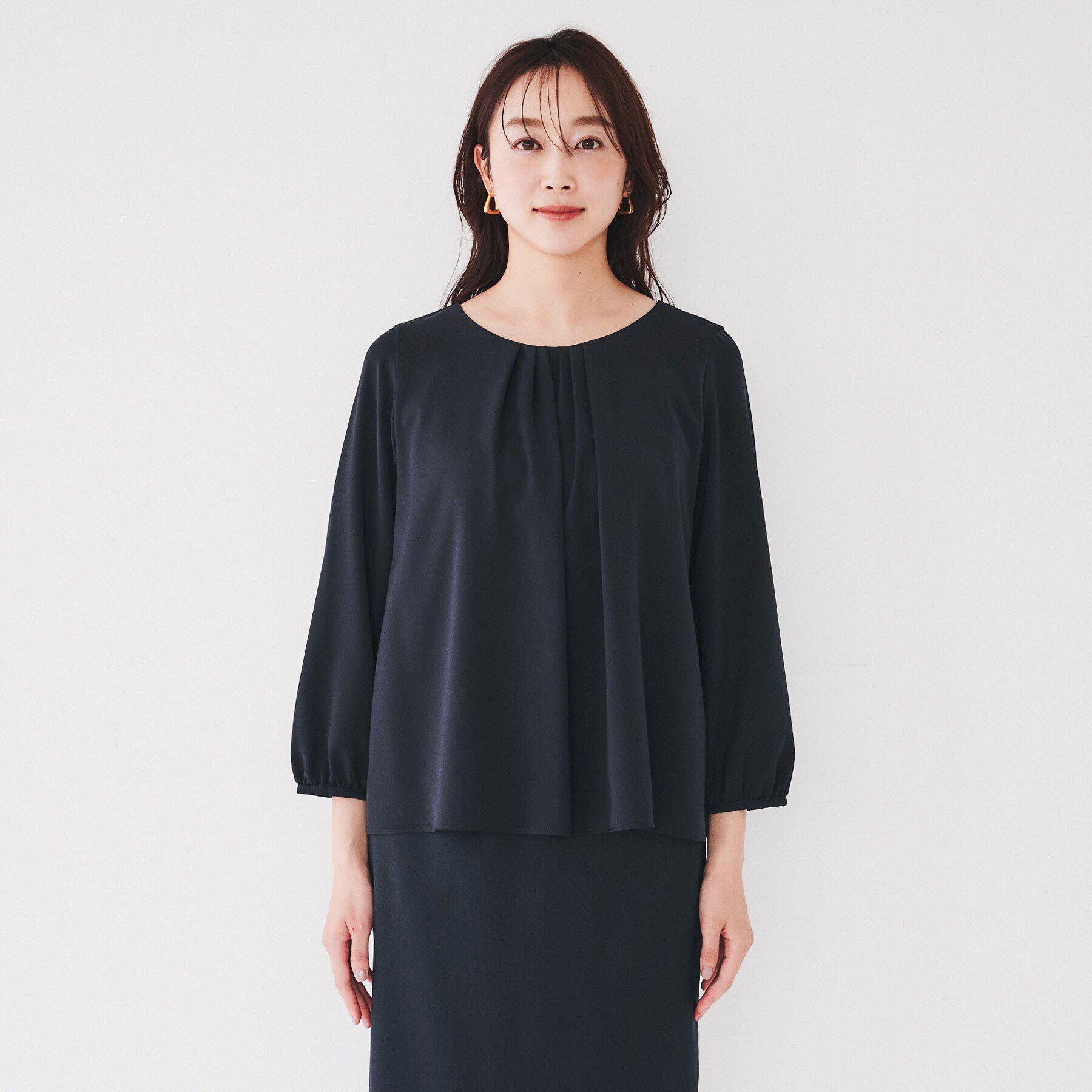 UNTITLED「【通勤スーツ/入卒/セレモニー】ドッキングインナーブラウス」|シャツ・ブラウス|