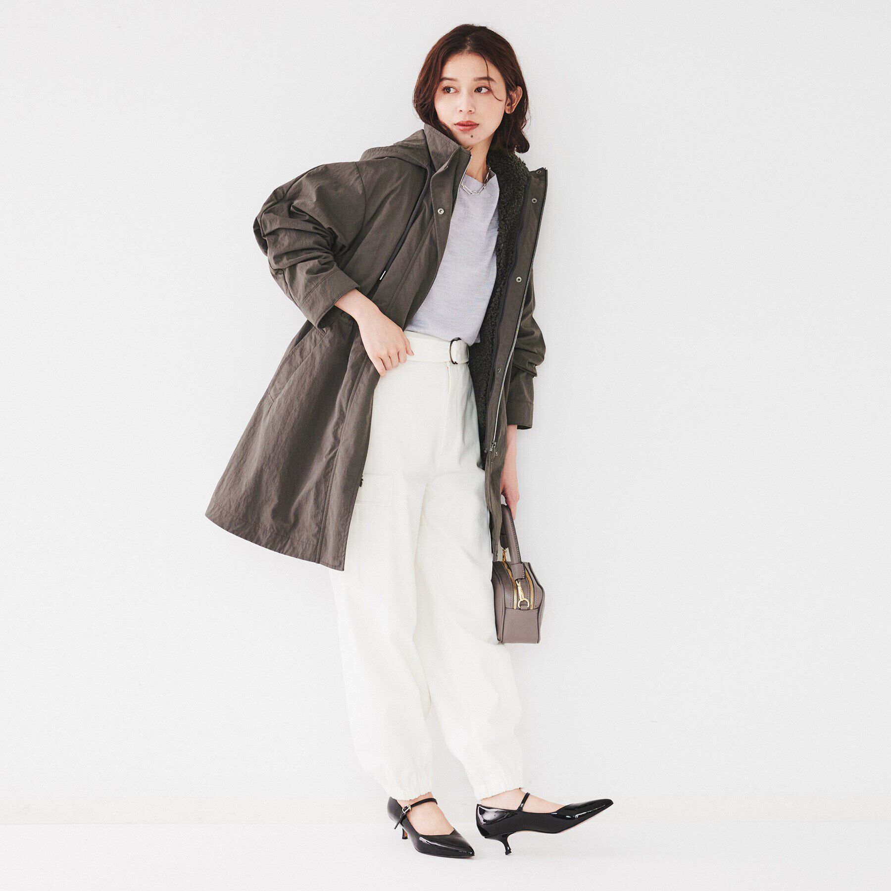 UNTITLED「【フード取り外し可/ロング丈】ボアライナー付きコート」|ミリタリー・モッズコート|