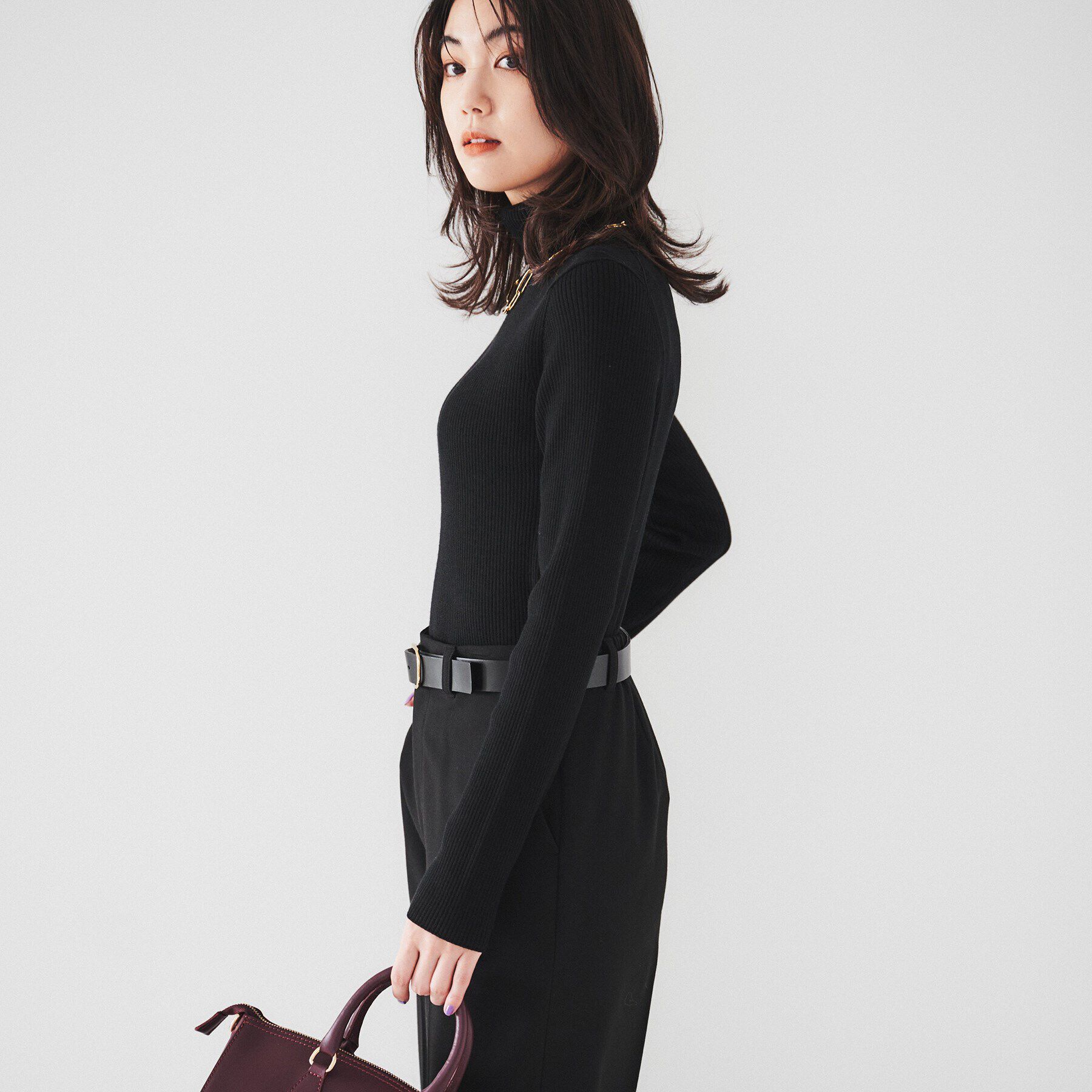 UNTITLED「ウール リブタートルネックプルオーバーニット」|ニット・セーター|