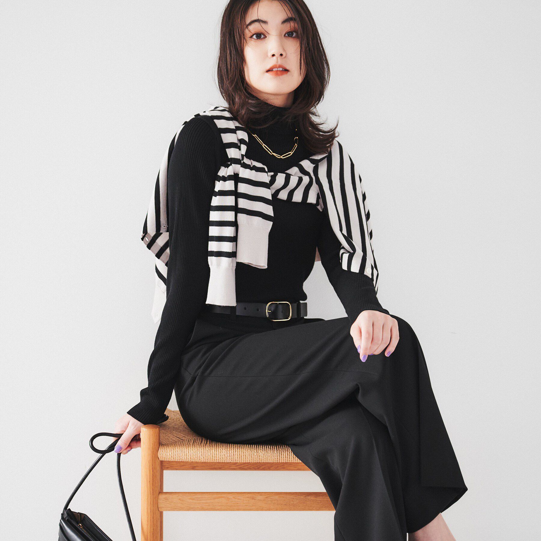 UNTITLED「ウール リブタートルネックプルオーバーニット」|ニット・セーター|