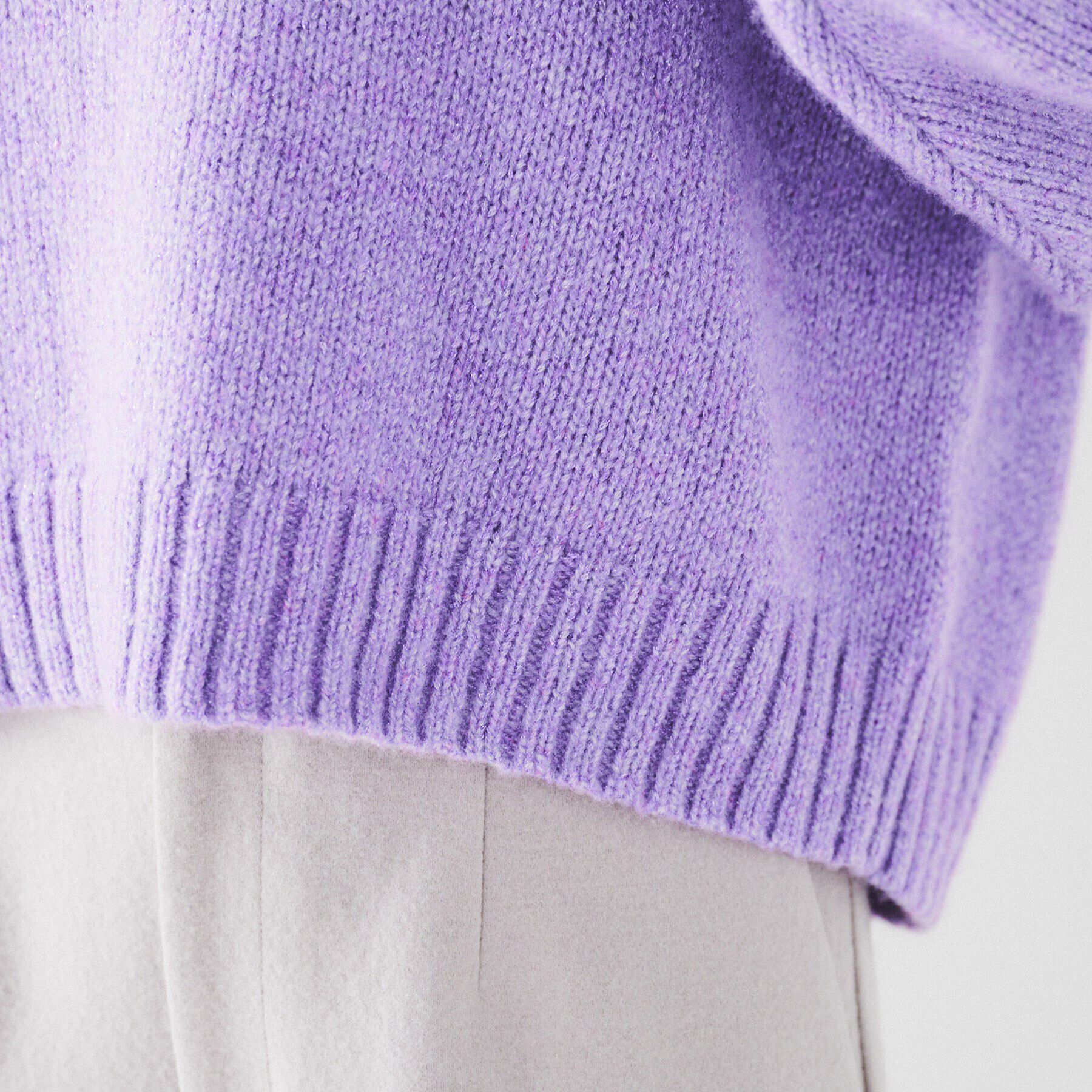 UNTITLED「【ラメ見え/ショート丈】クロップドニット」|ニット・セーター|