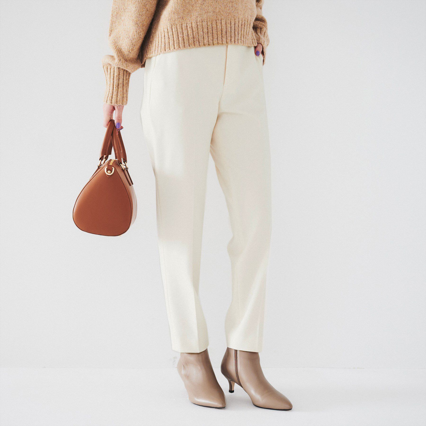 UNTITLED「【裏起毛/後ろウエストゴム/日本製】タックなしテーパードパンツ」|その他|