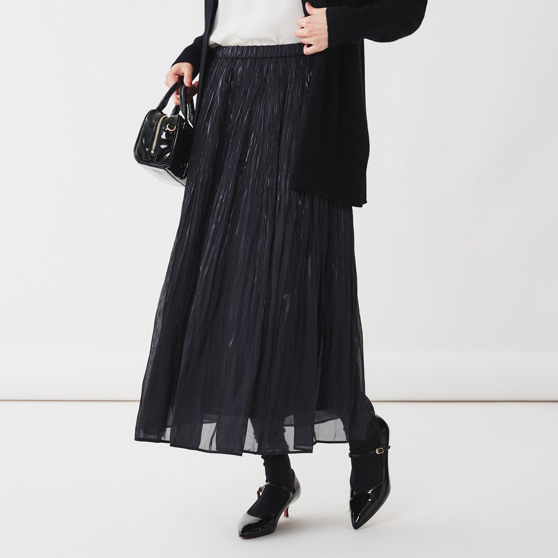 UNTITLED「【ウエストゴム/洗える】シアープリーツスカート」|スカート|