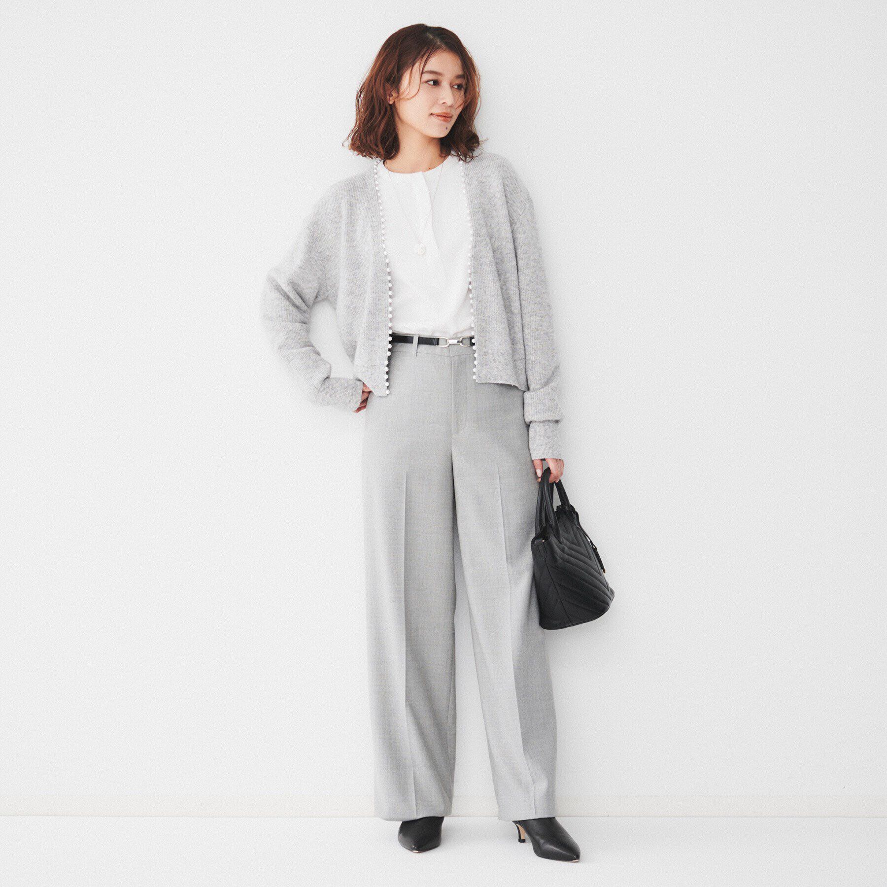 UNTITLED「【洗える/ボレロ】パール調付きニットカーディガン」|カーディガン|