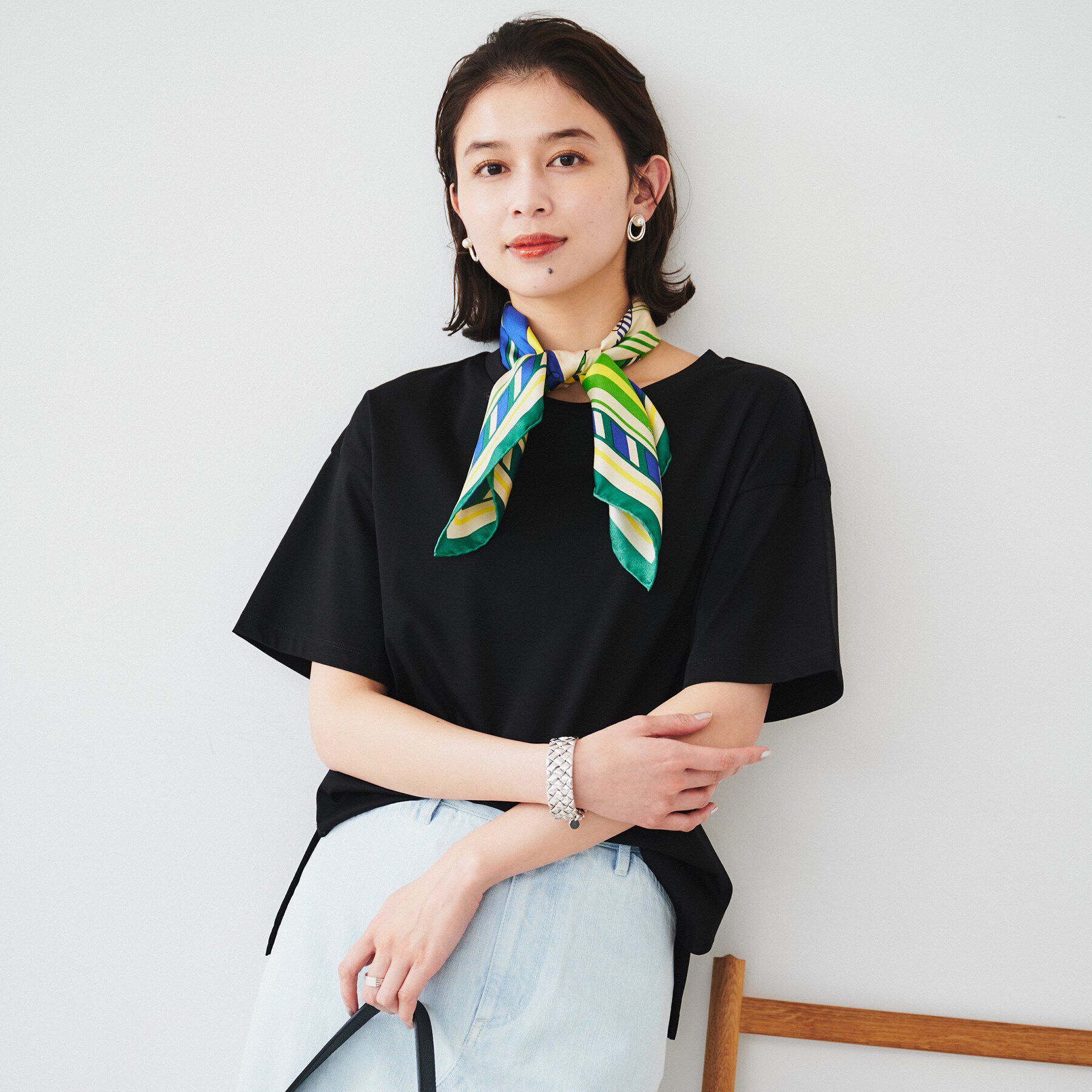 UNTITLED「【接触冷感/抗菌防臭/マシンウォッシャブル】クリアスムース Tシャツ」|Tシャツ・カットソー|ブラック(019)