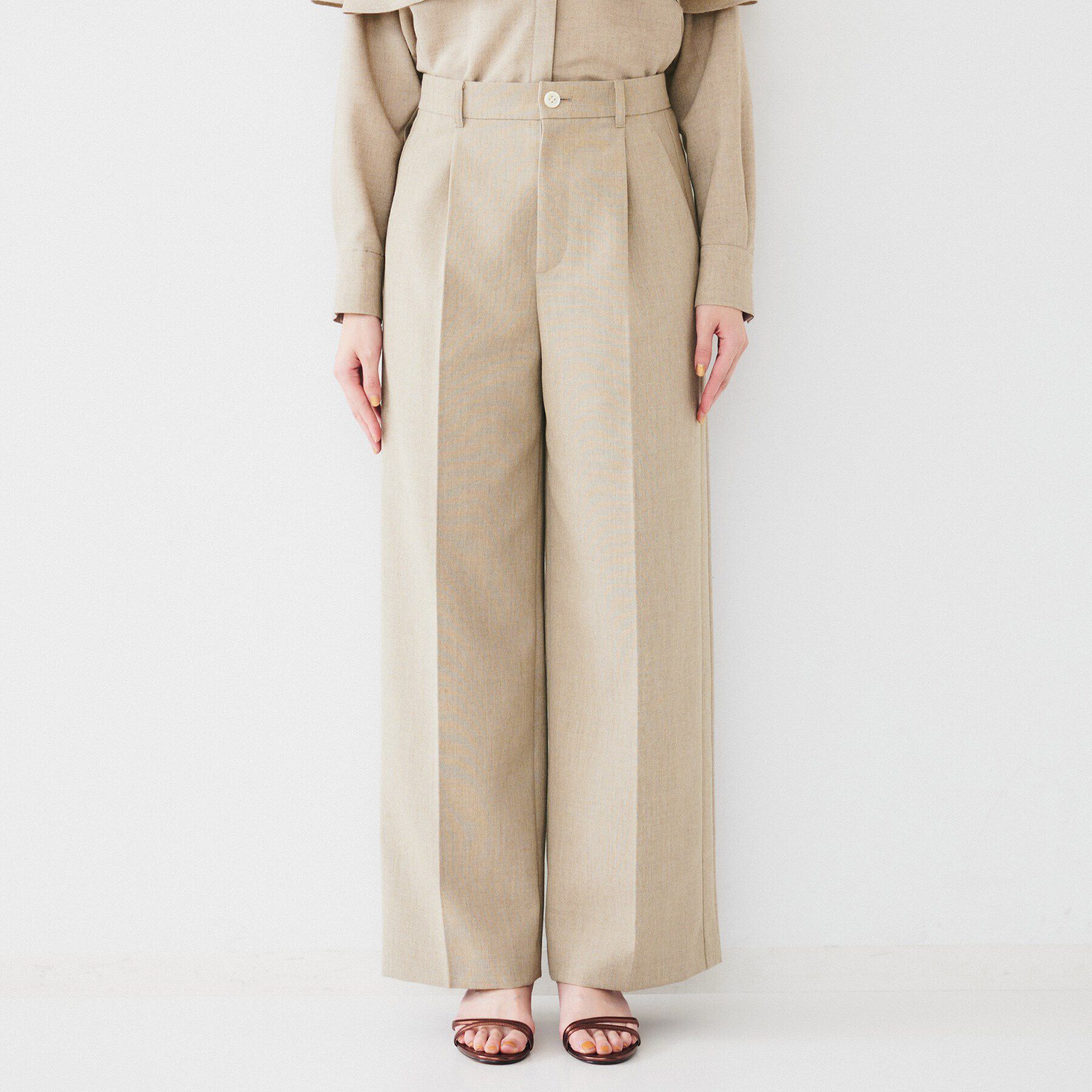 UNTITLED「【セットアップ可能】リネンライクキャンバス ワイドパンツ」|その他|