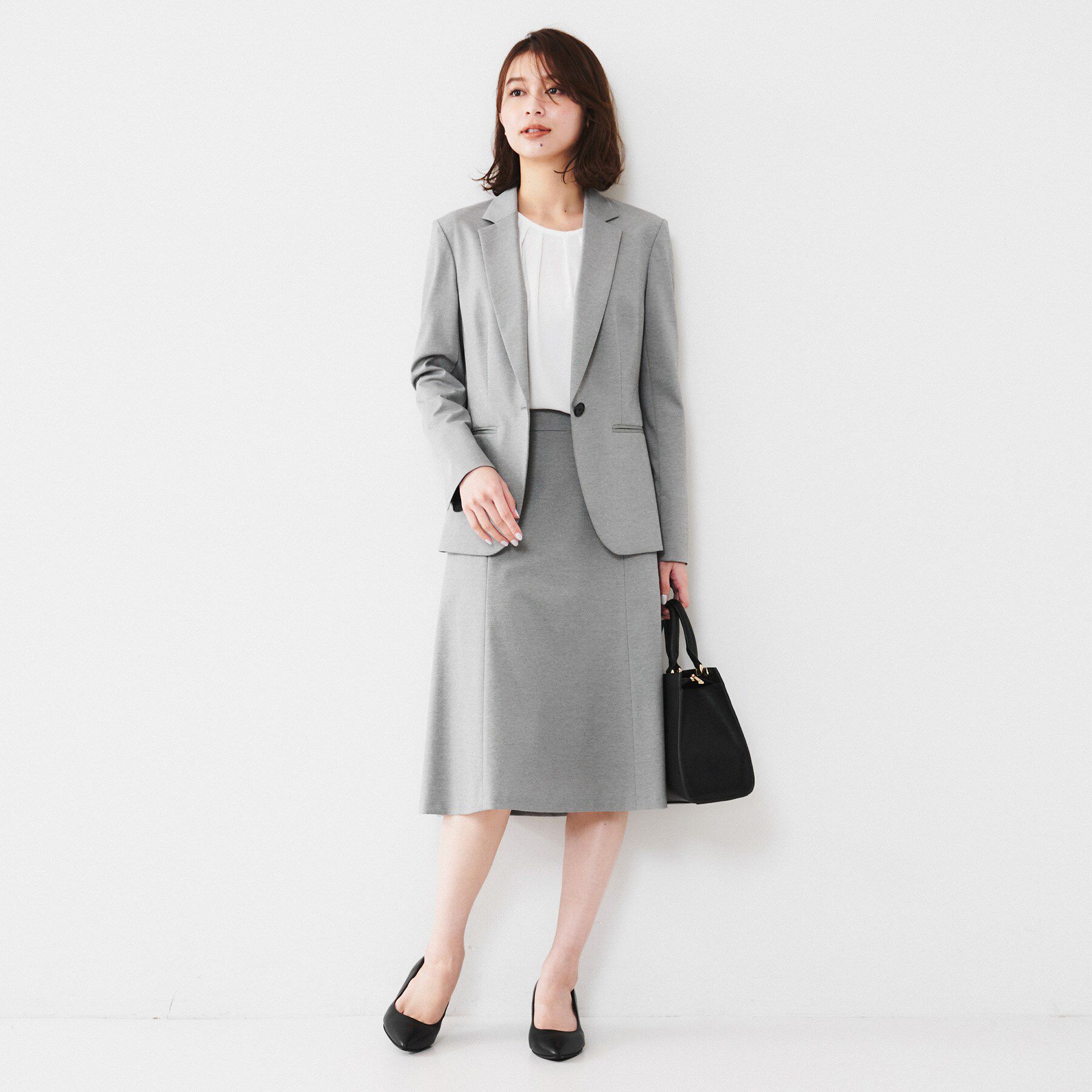 UNTITLED「【通勤スーツ】コットン混ジャージ マーメイドスカート」|スカート|