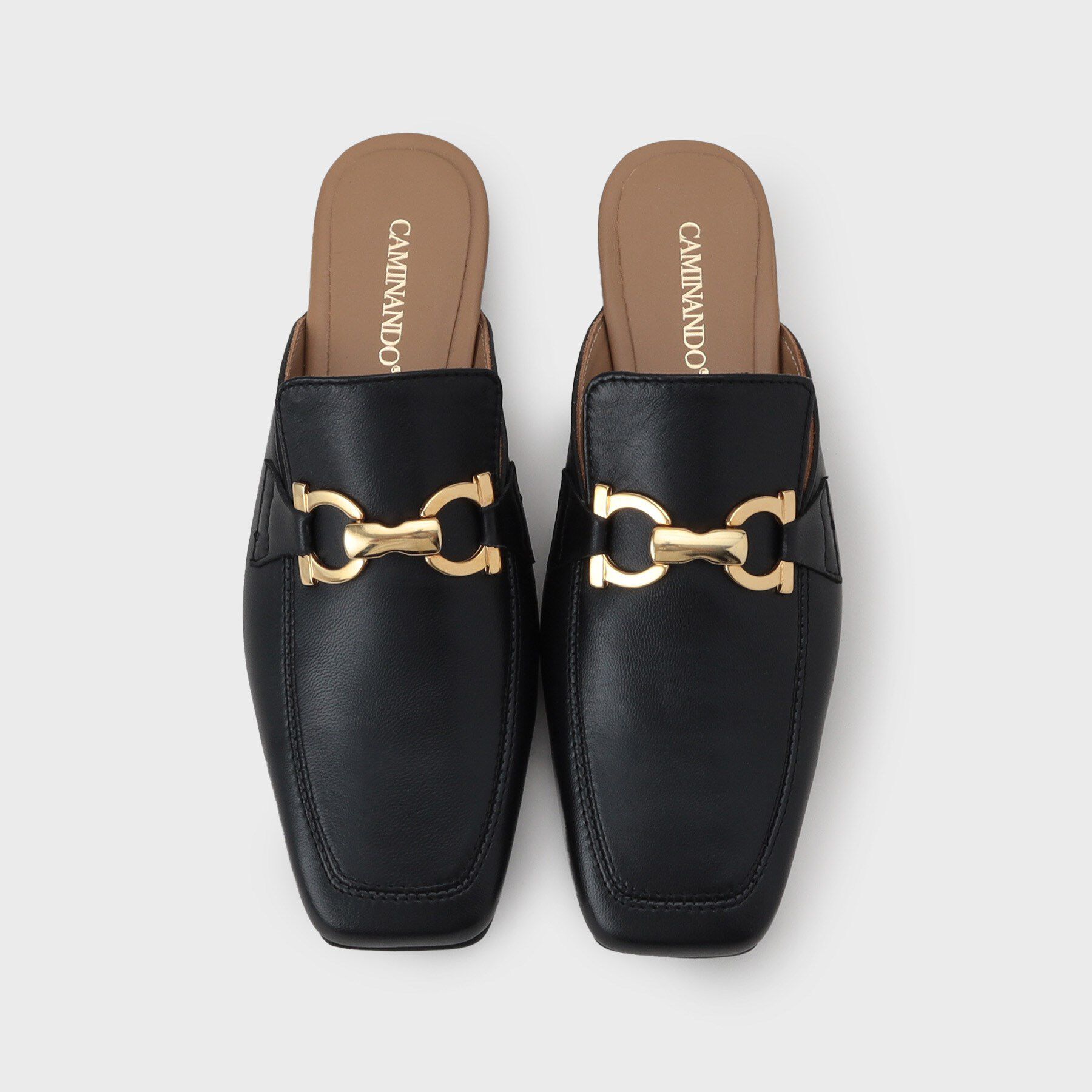 UNTITLED「【CAMINAND】スクエアトゥ ローファー型ミュール」|サンダル|