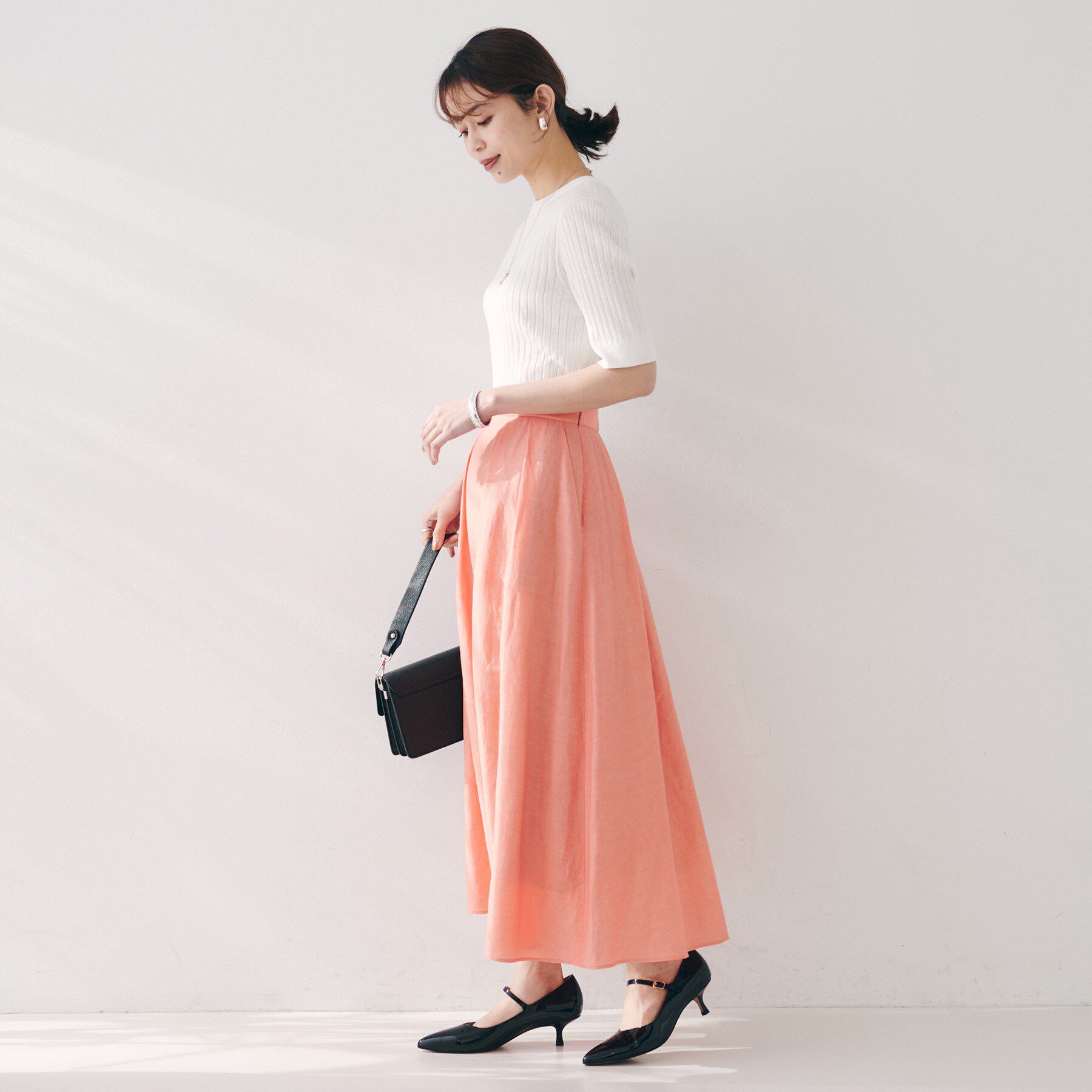 UNTITLED「【五分袖/タイト】コットンリネン2WAYニット」|ニット・セーター|