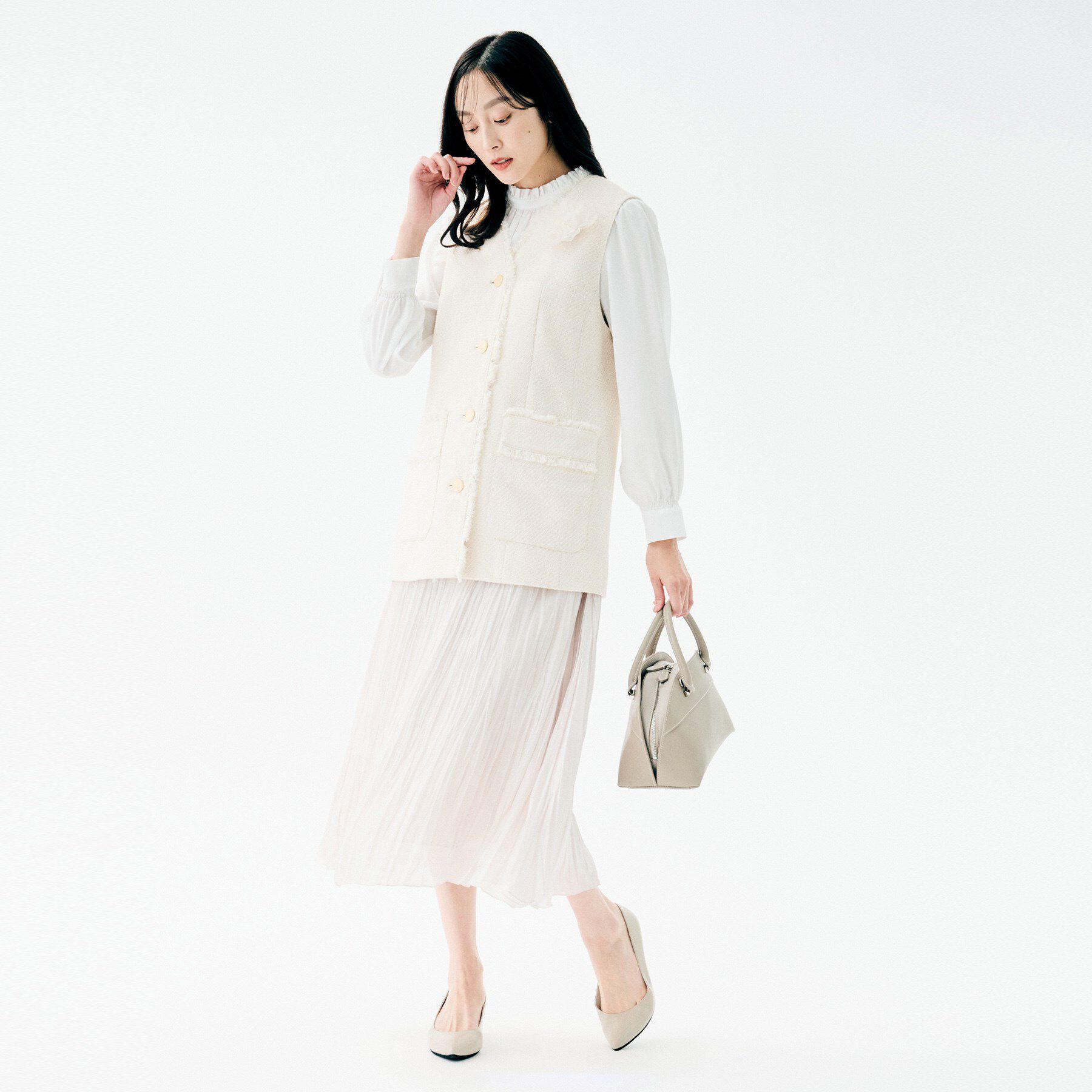 UNTITLED「【オンオフ使える】スラブツイード ジレ」|ベスト・ジレ|