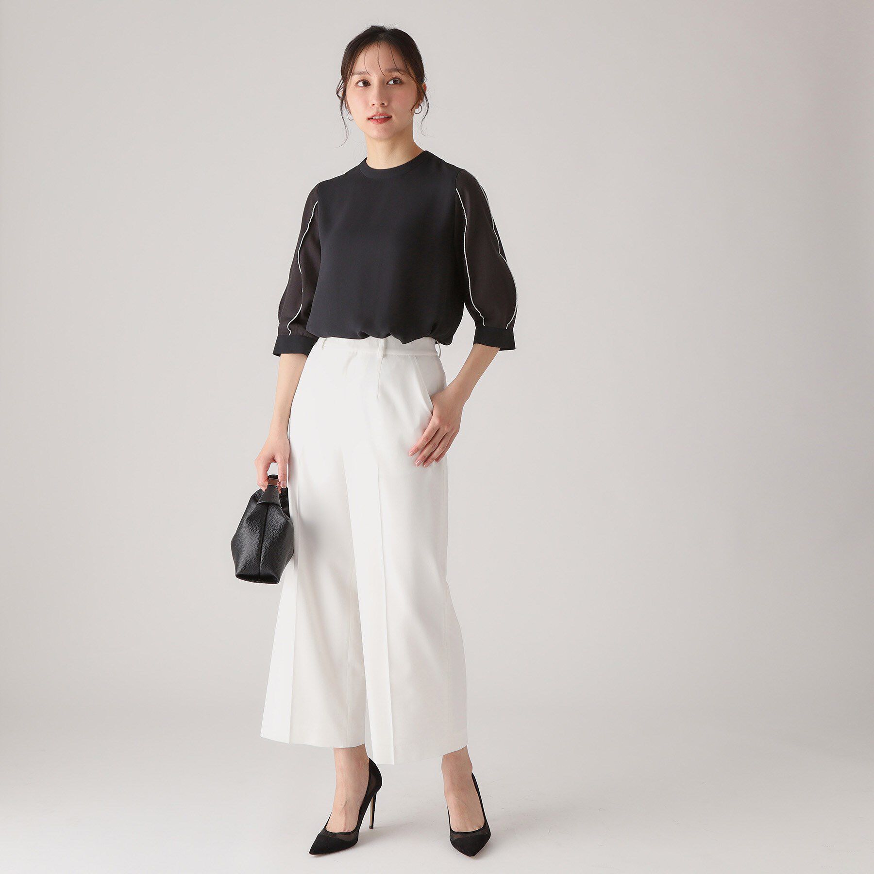 COUP DE CHANCE「【洗える／刺しゅうディテール】袖デザインブラウス」|シャツ・ブラウス|