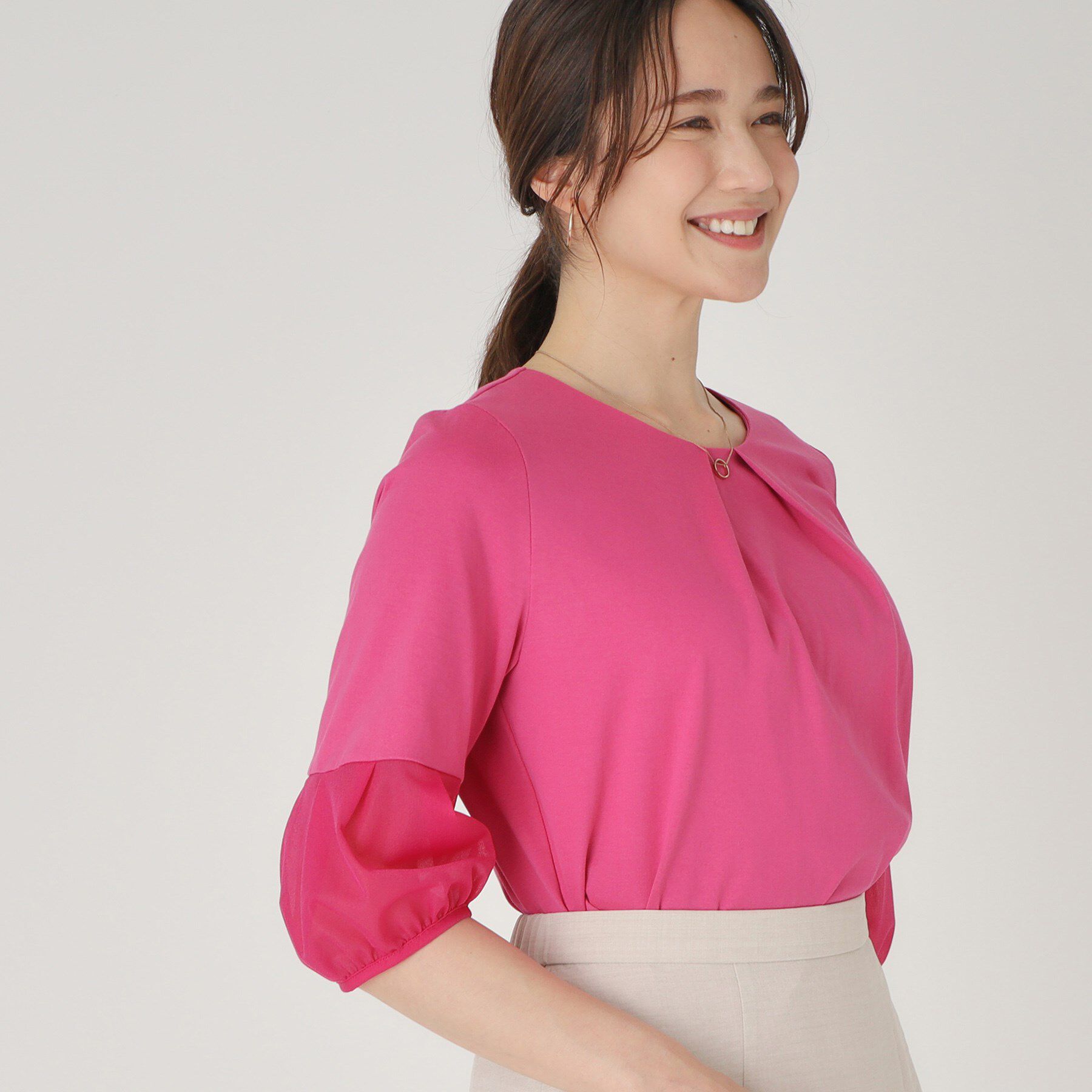 COUP DE CHANCE「【洗える／日本製】袖デザイントップス」|Tシャツ・カットソー|