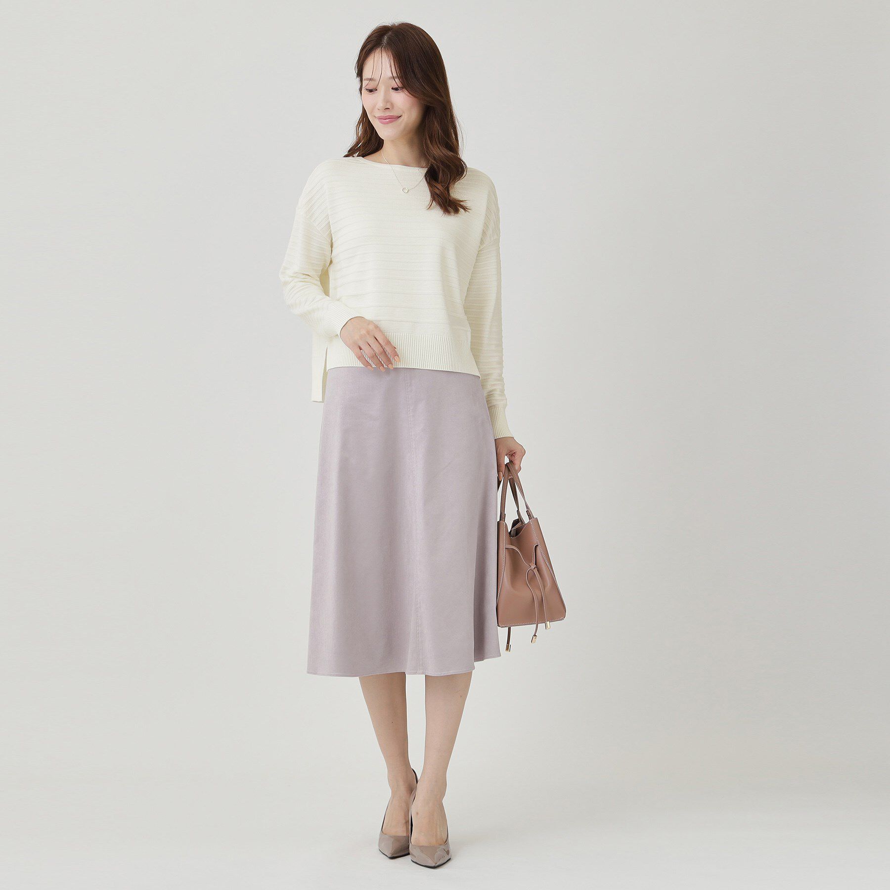 COUP DE CHANCE「【手洗い可／日本製】地柄ボーダーのニットトップス」|ニット・セーター|