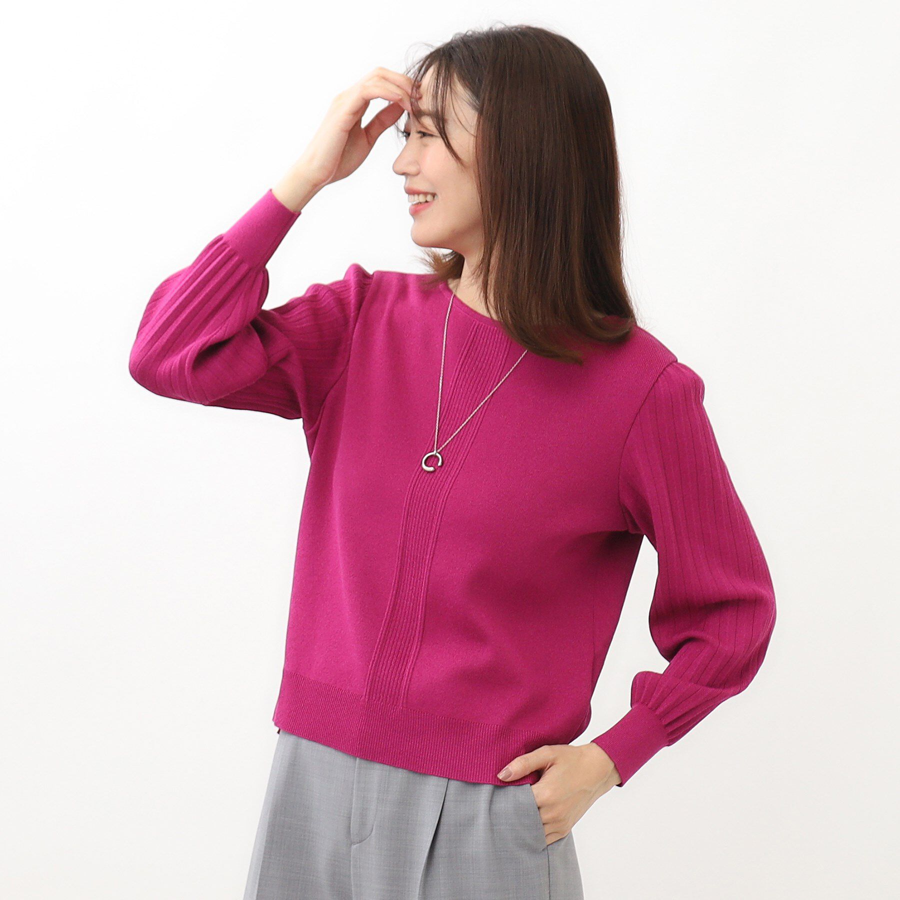 Reflect「【大人気ニットに新色登場！マイカラニット+／細見え／WEB限定カラーあり／マシンウォッシュ可／選べる」|ニット・セーター|