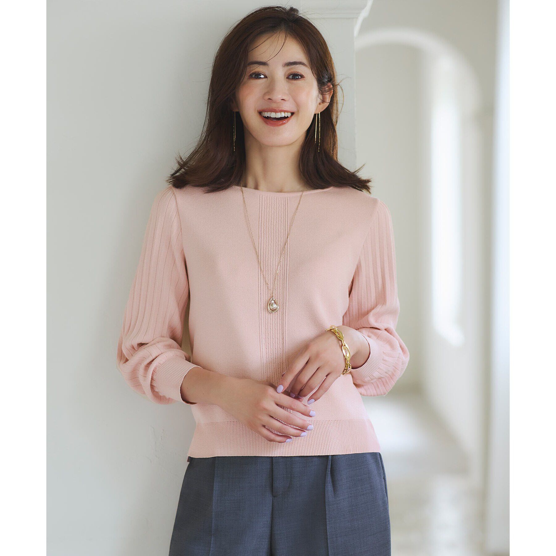 Reflect「【大人気ニットに新色登場！マイカラニット+／細見え／WEB限定カラーあり／マシンウォッシュ可／選べる」|ニット・セーター|