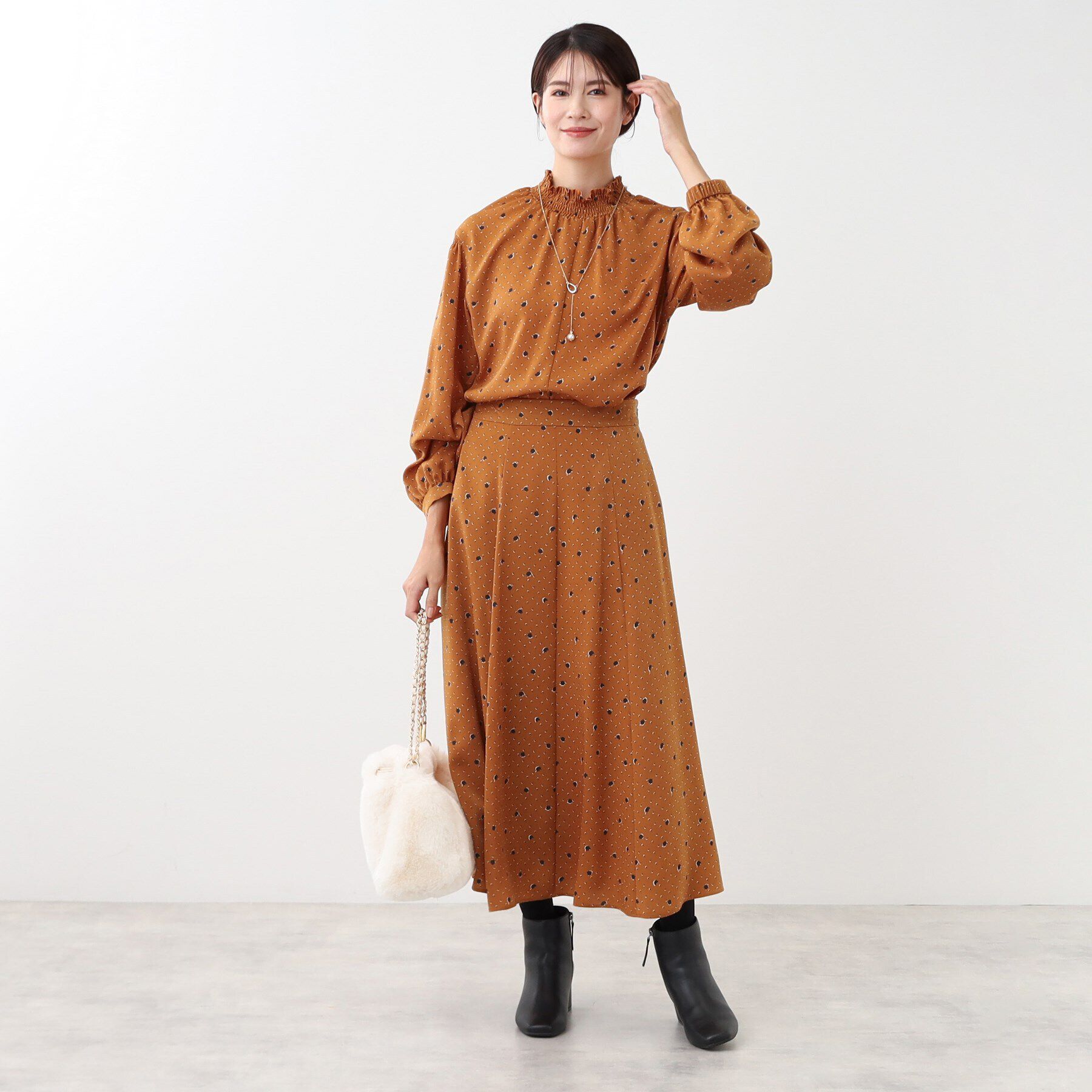 Reflect「【マシンウォッシュ可／セットアップ可】マーブルドットスカート」|スカート|