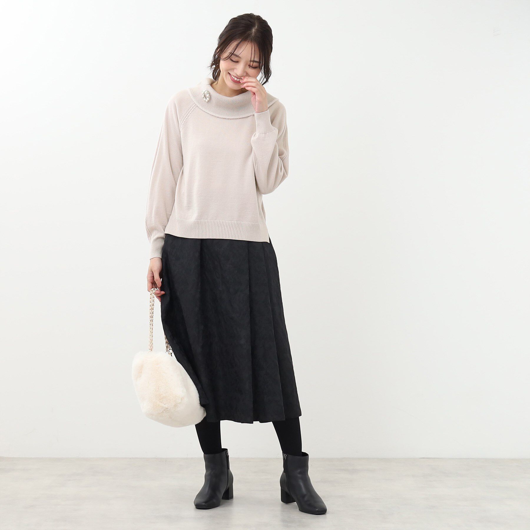 Reflect「【手洗い可】華やかオフタートルニット」|ニット・セーター|