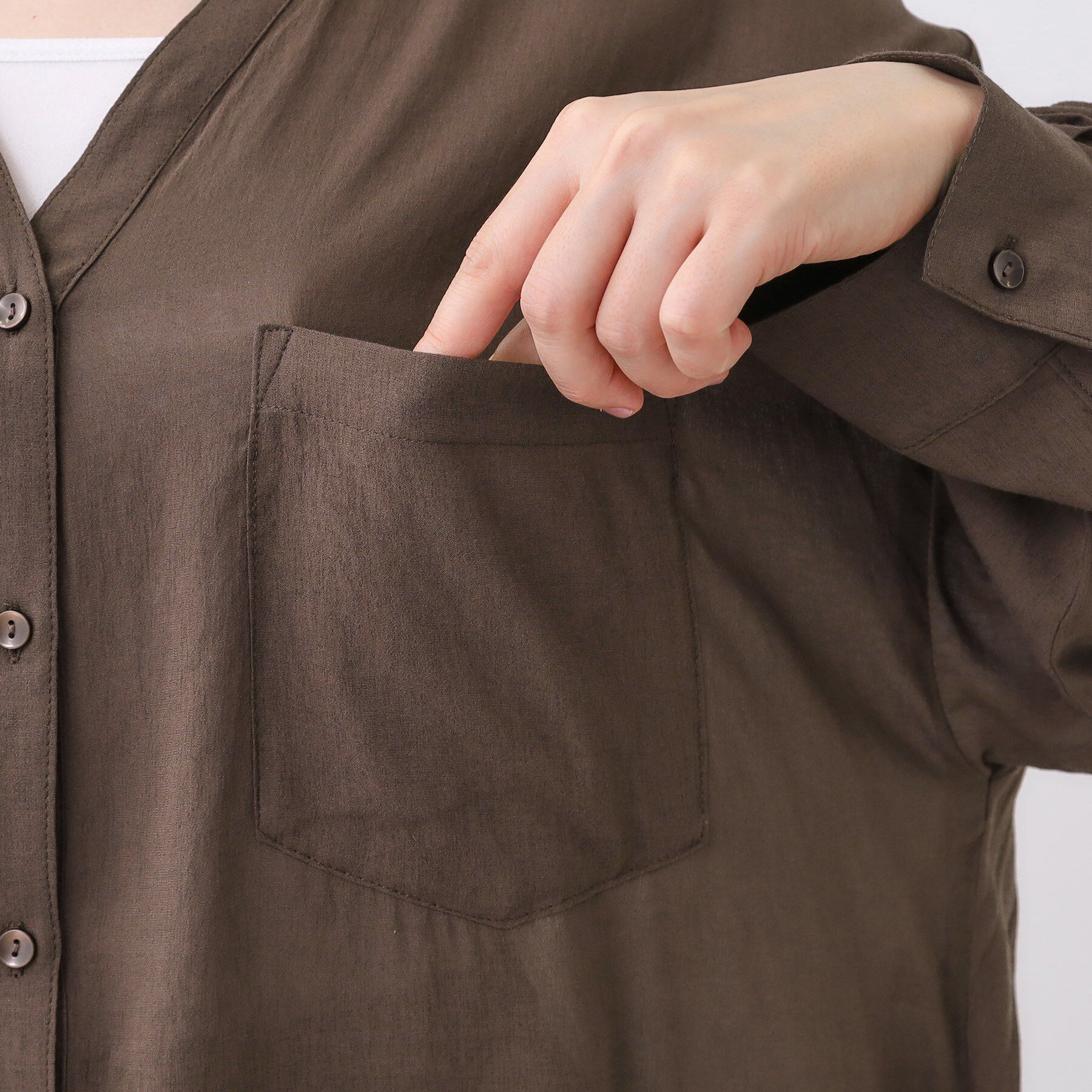 Reflect「【体型カバー】シャツ風カーディガン」|シャツ・ブラウス|