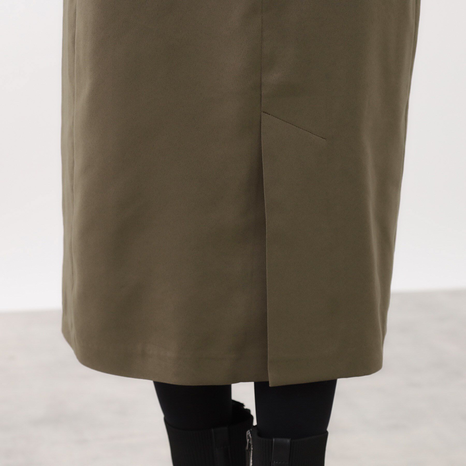 Reflect「【すっきりシルエット】スエードライクジャンパースカ―ト」|ワンピース|