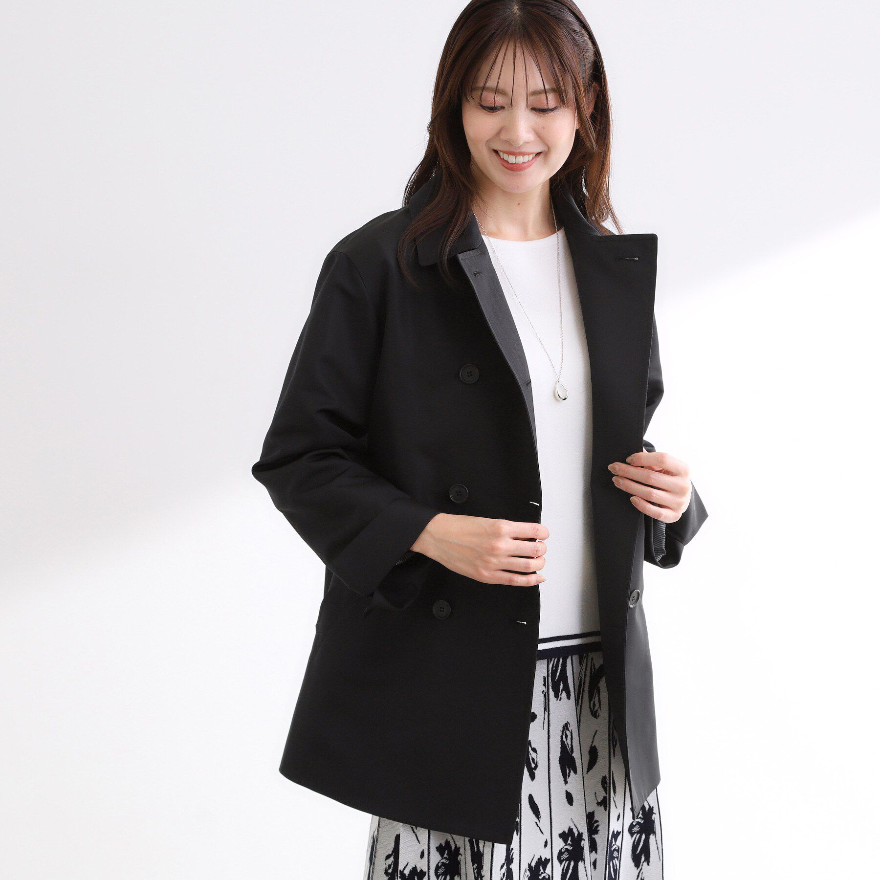 Reflect「【オン・オフ着回しやすい◎】ダブルブレストジャケット」|ステンカラーコート|