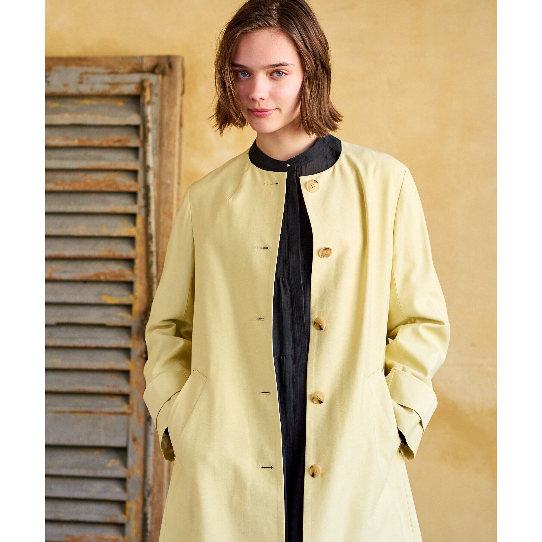 DRESSTERIOR「【セレモニーにも】ノーカラーコート」|ノーカラーコート|