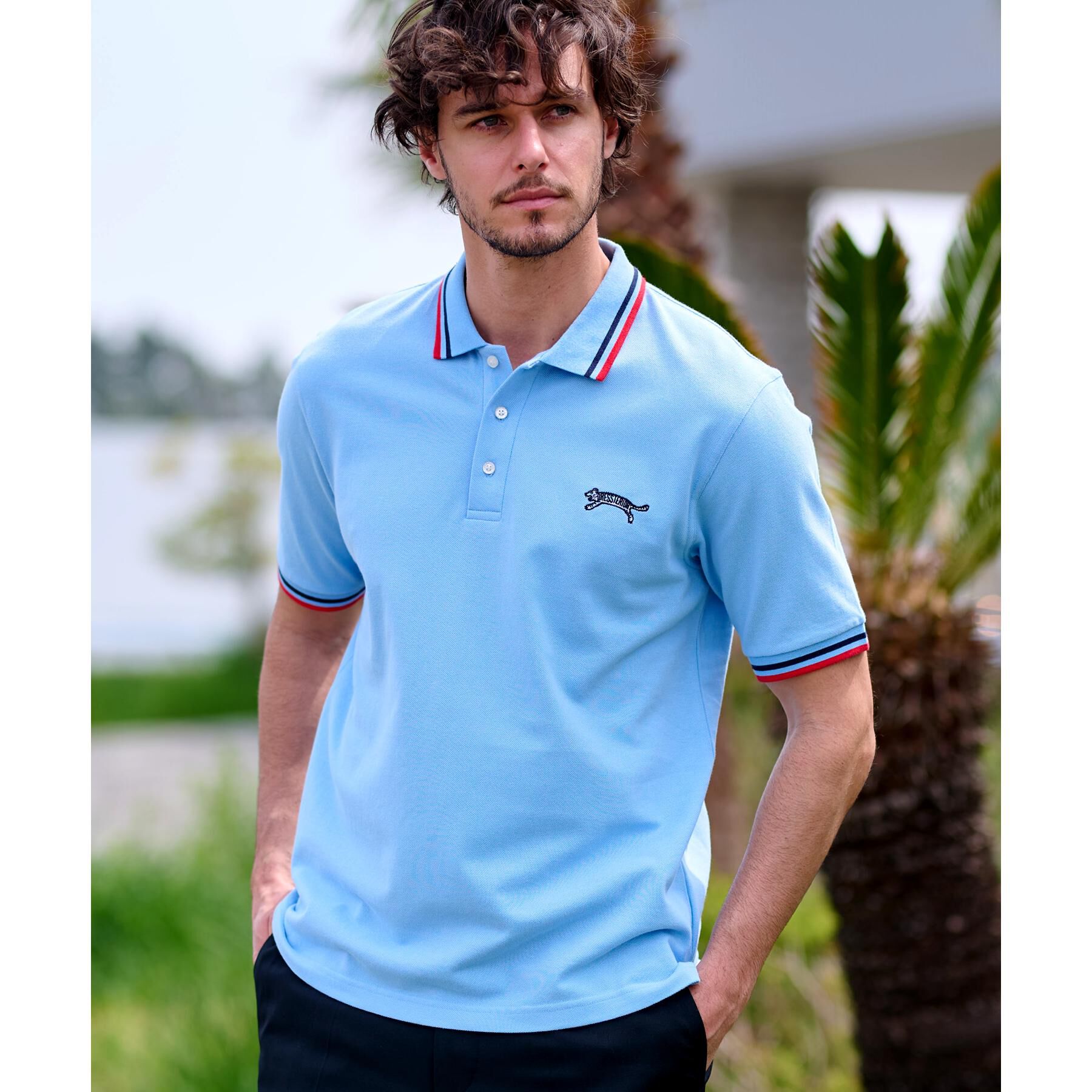 DRESSTERIOR「ドレステリア タイガーポロシャツ」|ポロシャツ|サックスブルー(09