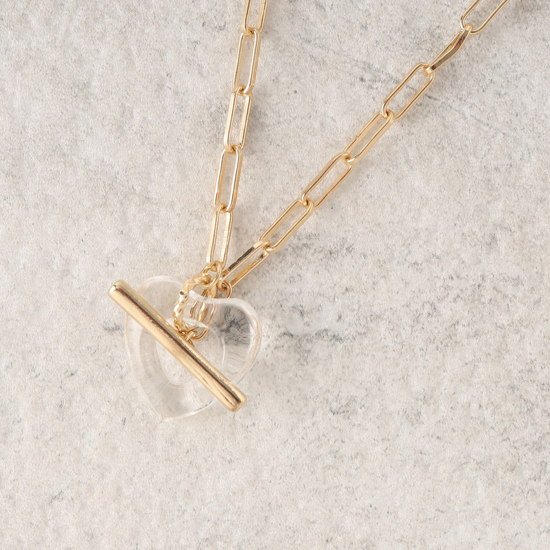 grove「クリアハートマンテルチェーンネックレス」|ネックレス|