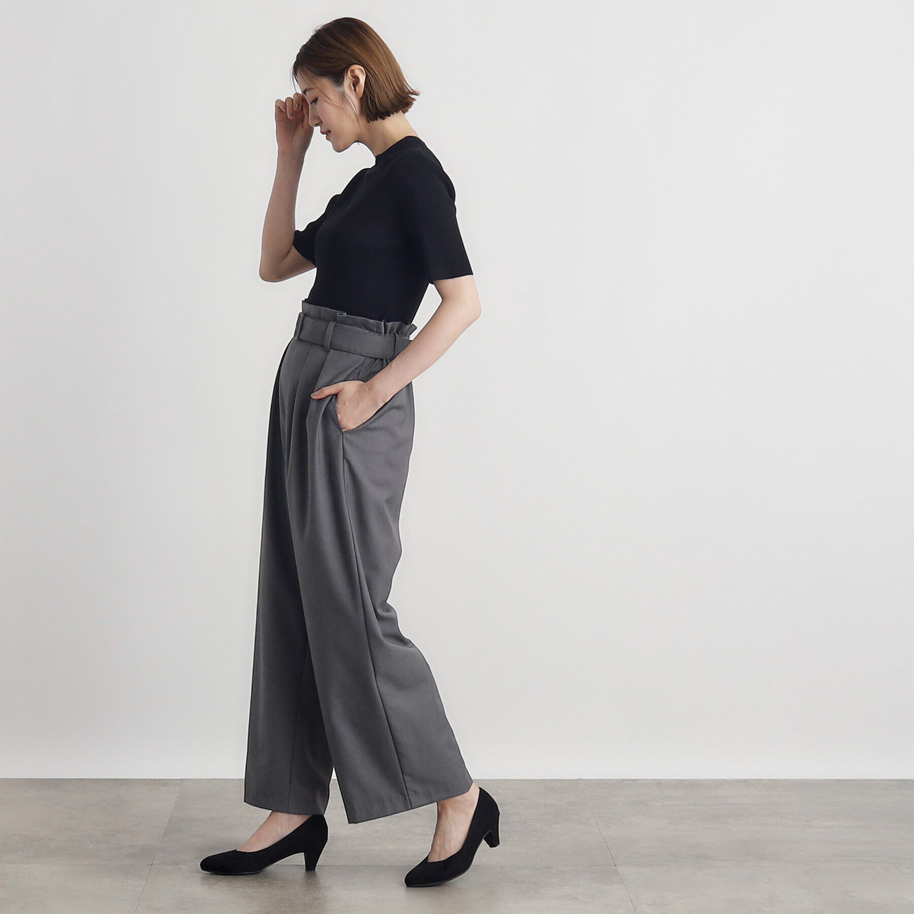 grove「くるみバックルワイドパンツ」|その他|